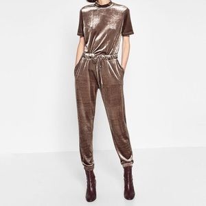 Zara Velvet Joggers - “Amethyst”